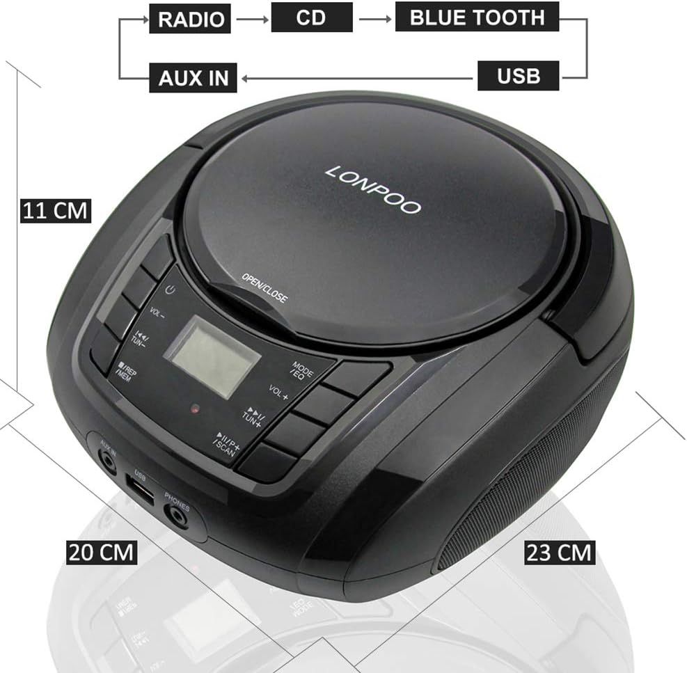 Đài Đĩa CD-Boombox Lonpoo LP-D03 – Phong Cách Retro, Công Nghệ Đột Phá