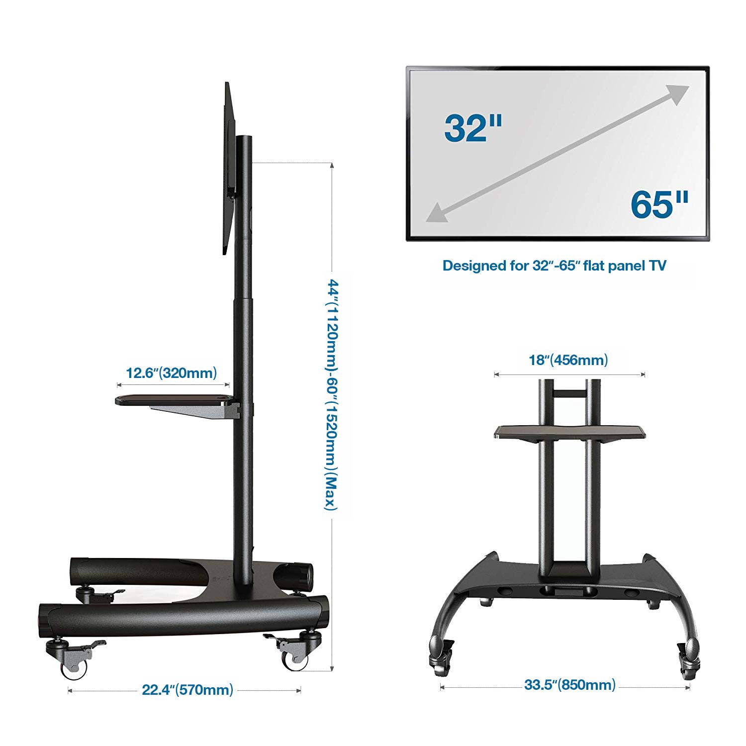 NB Interactive Mobile Carts AVA1500-60-1P - Giá Treo Màn Hình Di Động Nâng Cao