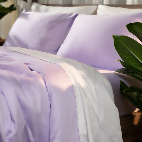  Ga giường cotton satin TC400 cao cấp màu tím nhạt - LT.KS102 