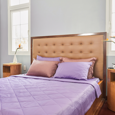  Ga giường cotton satin TC350 cao cấp màu tím - PT.AV103 