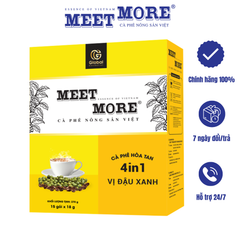 Hộp cà phê hòa tan vị đậu xanh Meet More (15 gói x 18g)