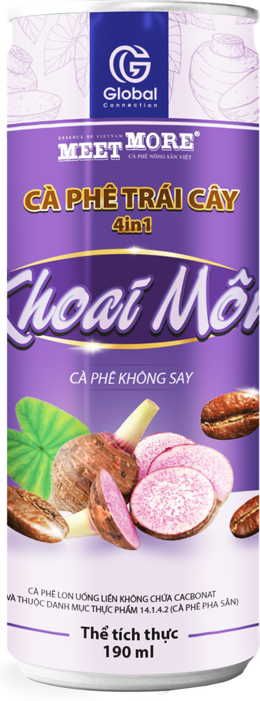 Lon cà phê hòa tan vị khoai môn Meet More 190g