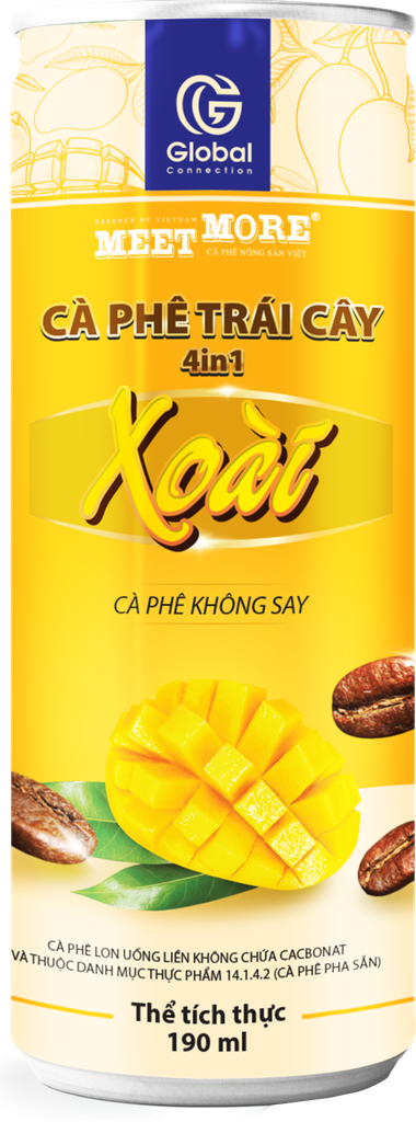 Lon cà phê 4in1 Meet More vị Xoài 190g