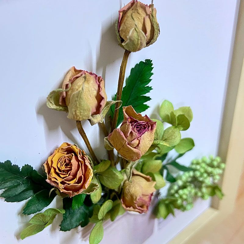  Tranh hoa khô chậu hoa hồng-FT003 