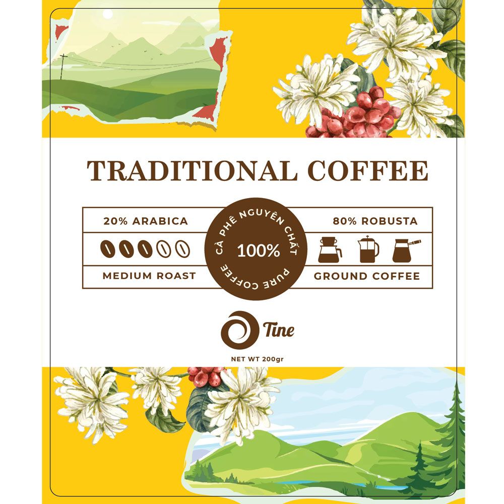  Cà phê nguyên chất pha phin TINECAFE Traditional Blend 