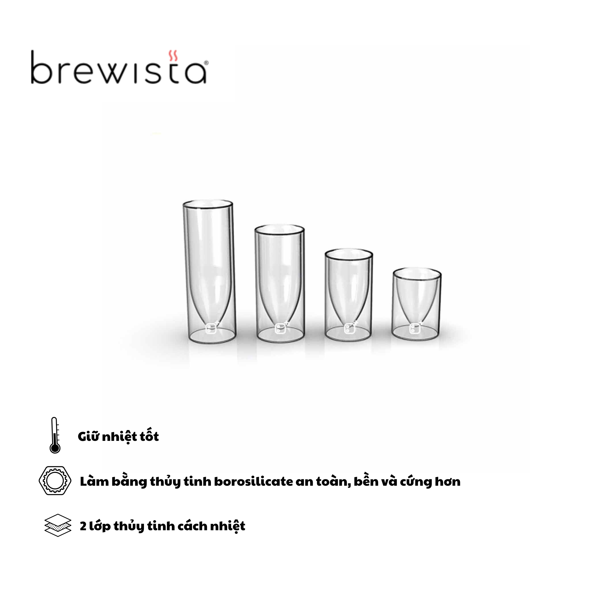 Ly Cà Phê Thủy Tinh 2 Lớp Brewista