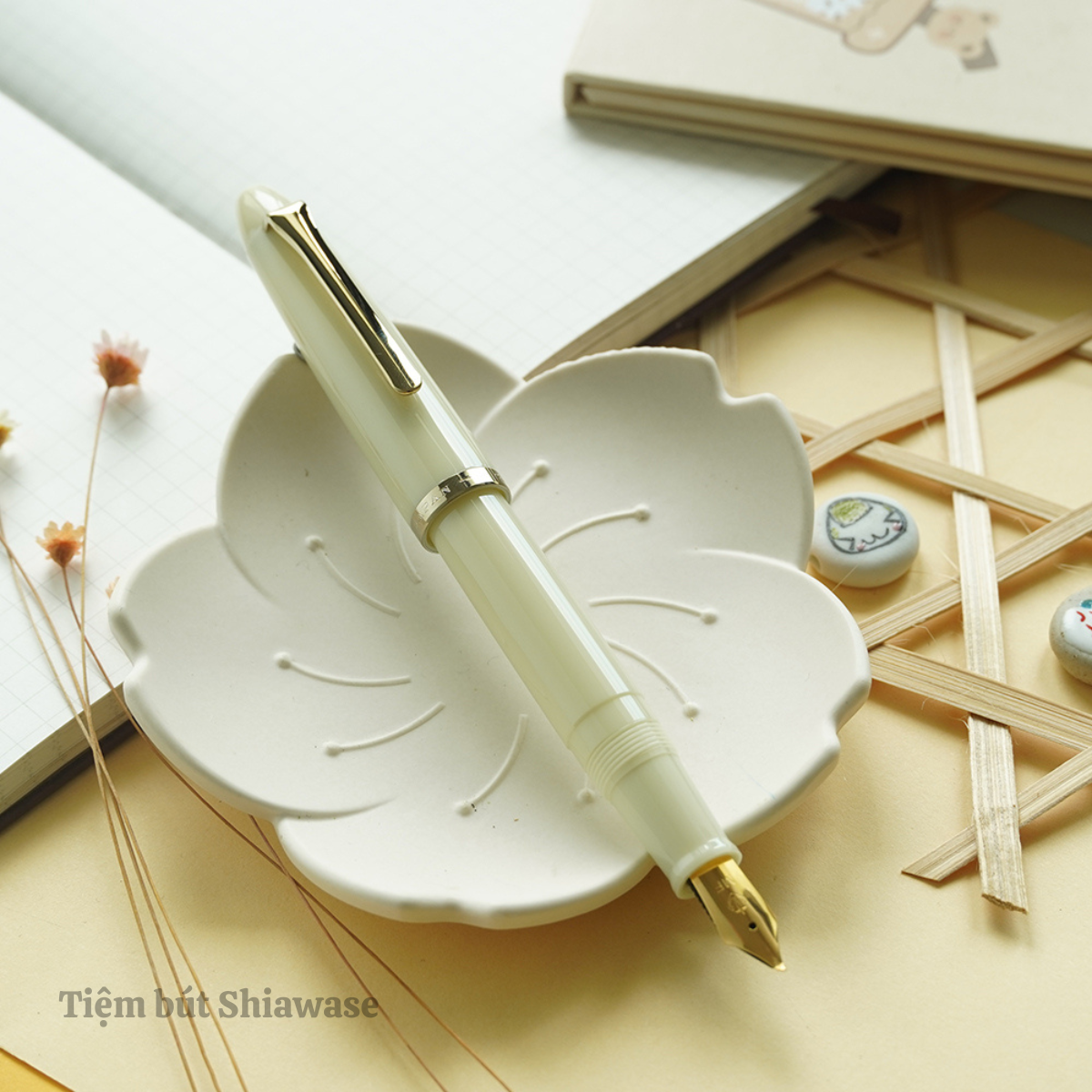 Bút Máy Calligraphy Sailor Wancher Profit Fude De Mannen Ivory - Ngòi 55 Độ