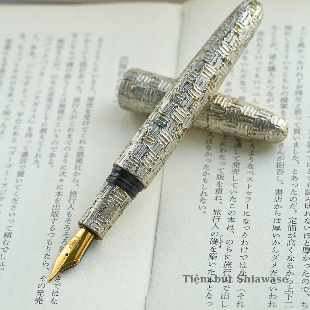 Bút Máy Wancher Hirota Urushi - Kushime Tsuishitsu Nuri - Platinum