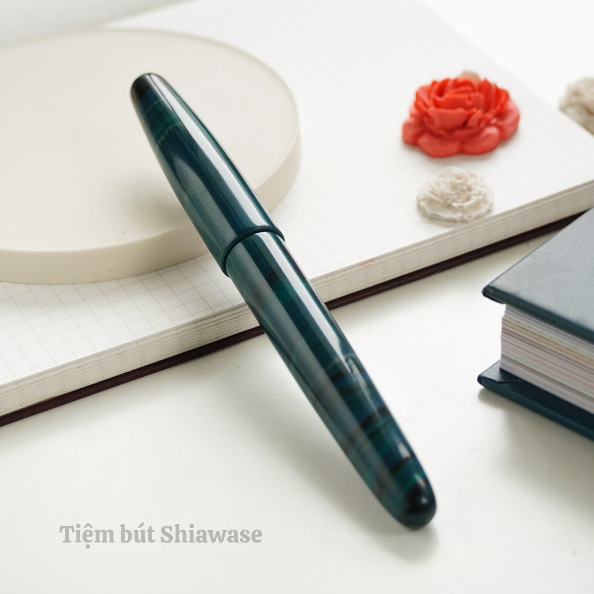Bút Máy Wancher Dream Pen True Ebonite - Marble Green - Xanh Cẩm Thạch