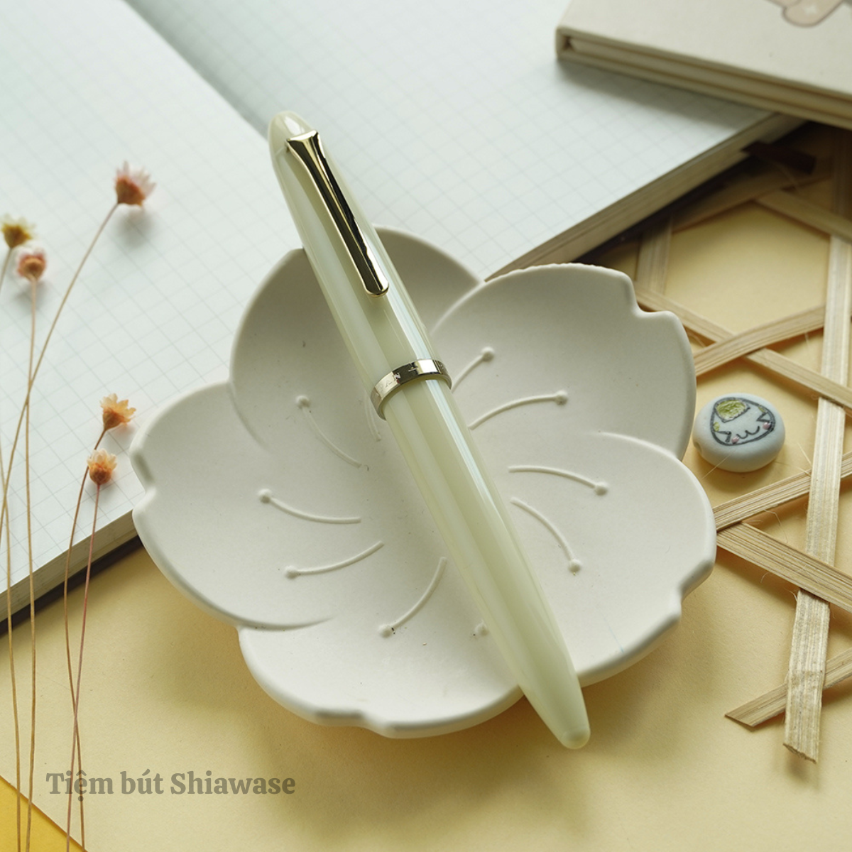 Bút Máy Calligraphy Sailor Wancher Profit Fude De Mannen Ivory - Ngòi 55 Độ
