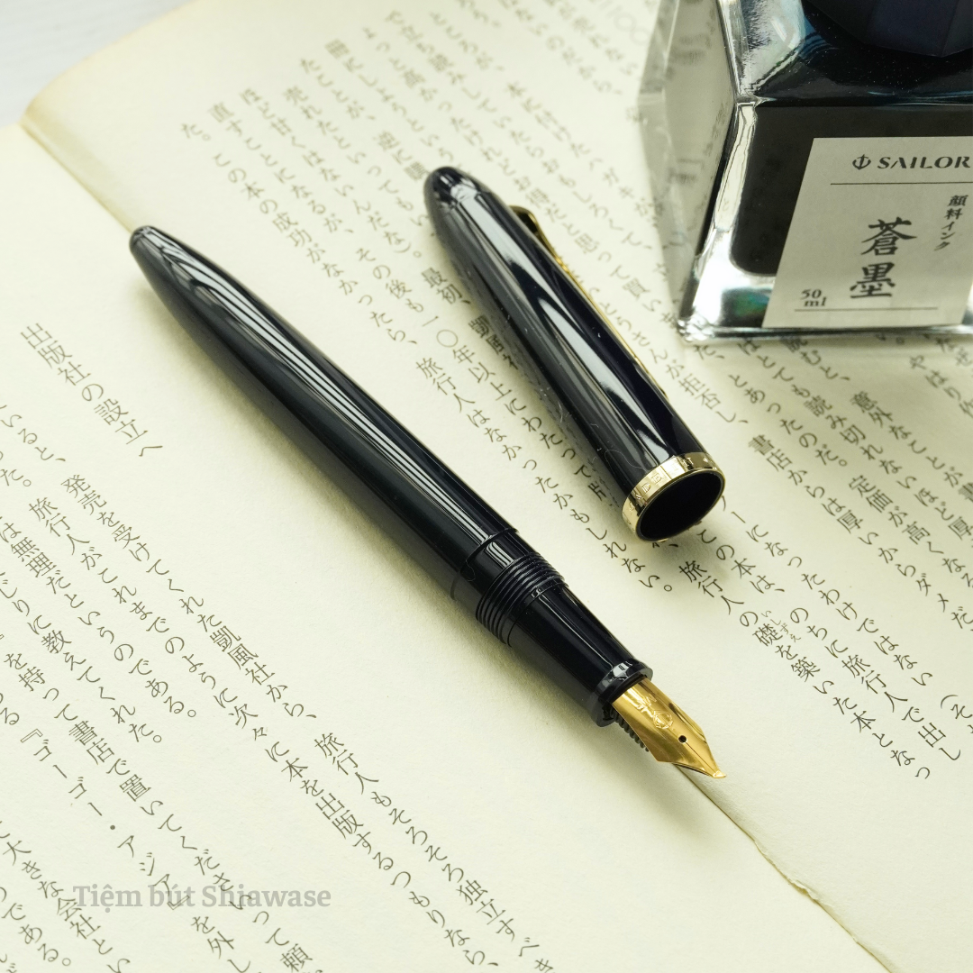 Bút Máy Calligraphy Sailor Profit Fude De Mannen Navy Blue - Ngòi 55 Độ