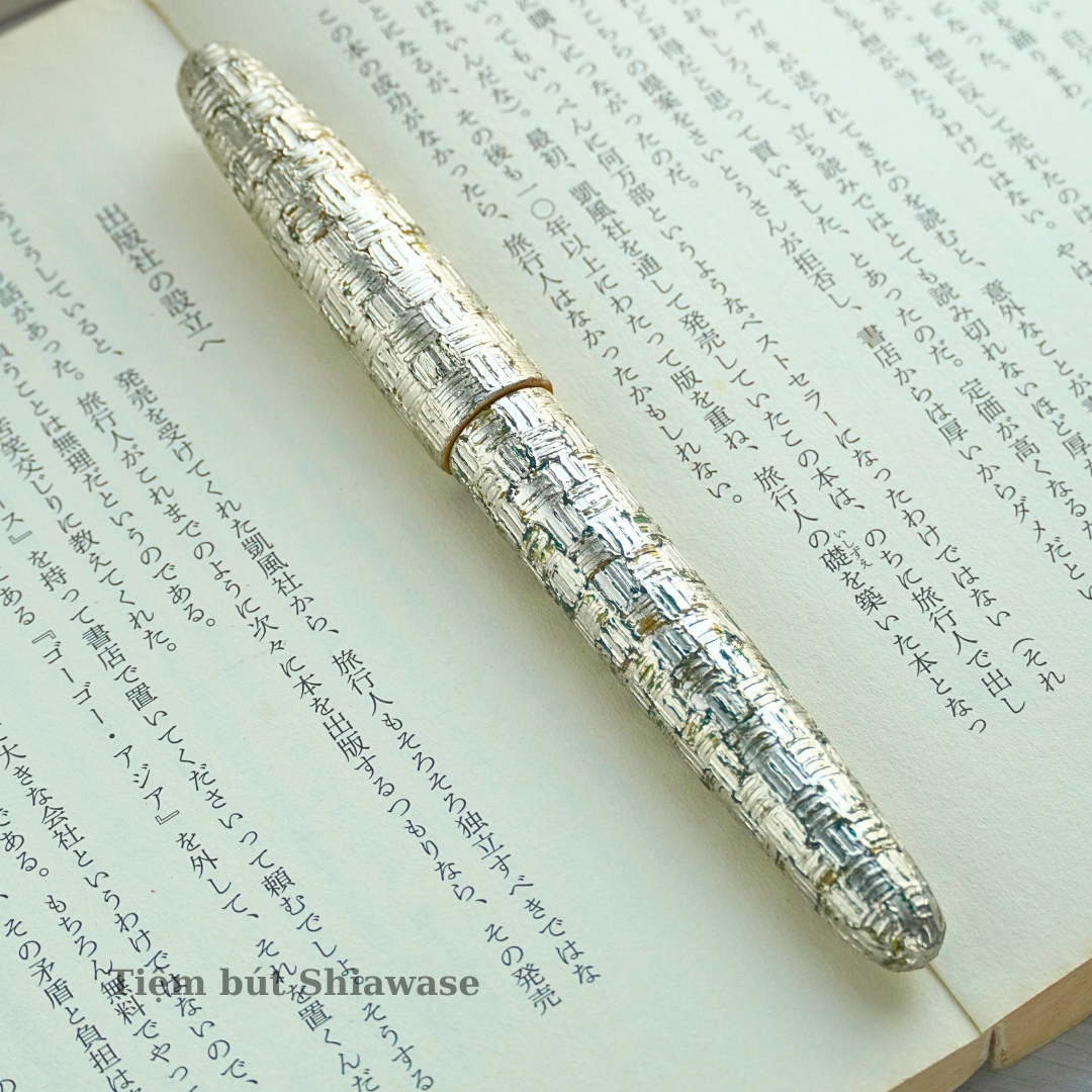 Bút Máy Wancher Hirota Urushi - Kushime Tsuishitsu Nuri - Platinum