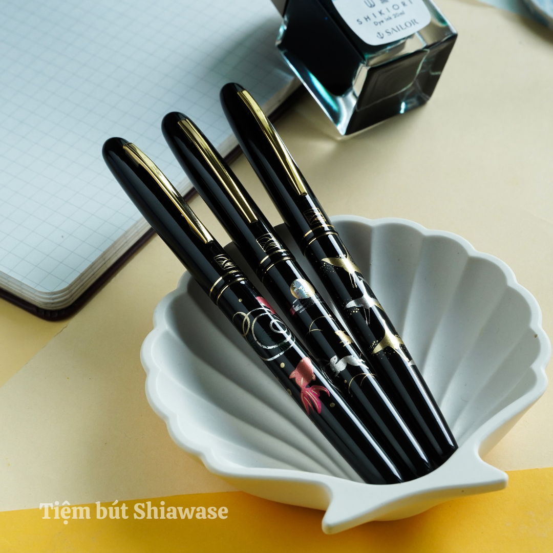 Bút Máy Wancher x Kuretake Kindai Makie Fountain Pen - Kakujyuu - Black