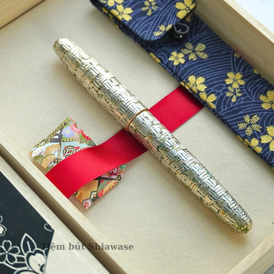 Bút Máy Wancher Hirota Urushi - Kushime Tsuishitsu Nuri - Platinum