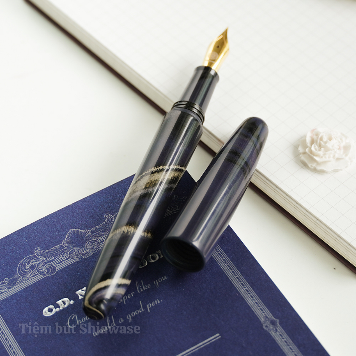 Bút Máy Wancher Dream Pen True Ebonite - Marble Purple Gray - Tím Xám Cẩm Thạch