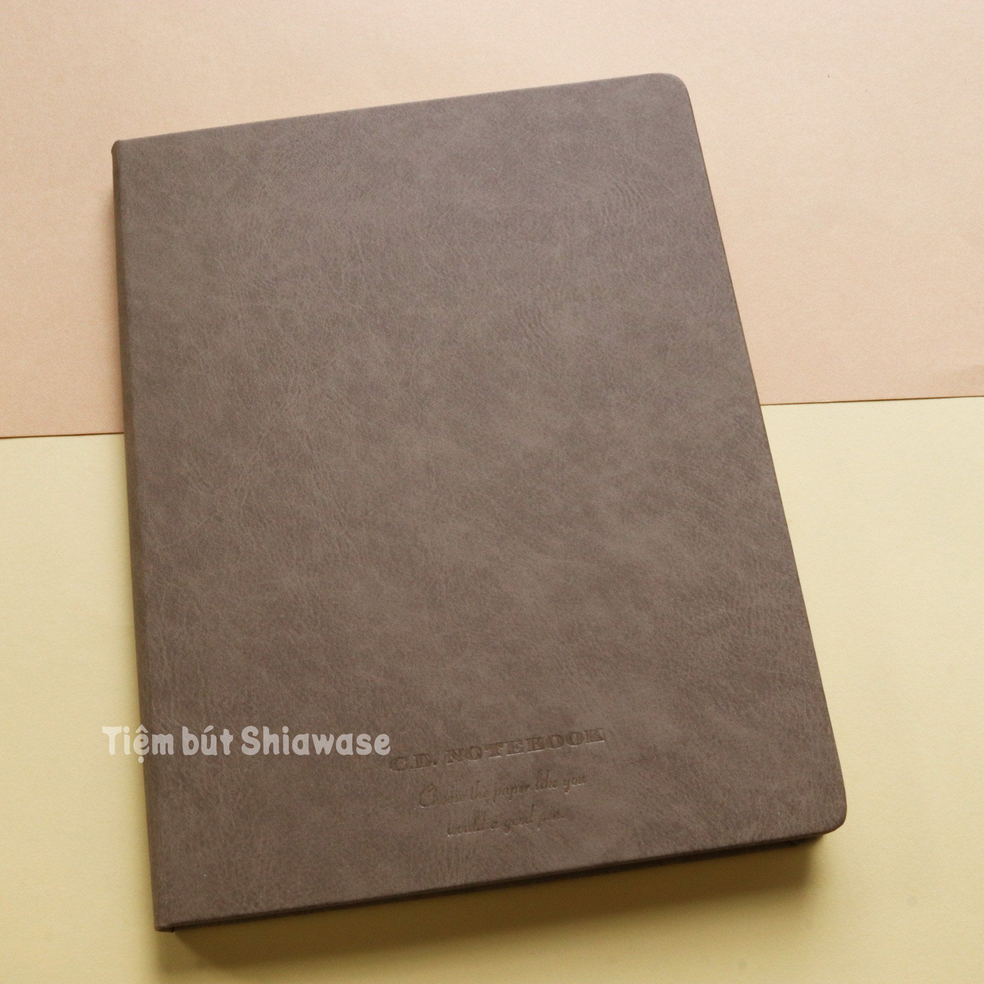 Sổ Apica Premium C.D. Notebook A5 Bìa Da - Brown - Giấy Trắng - Trơn Không Kẻ