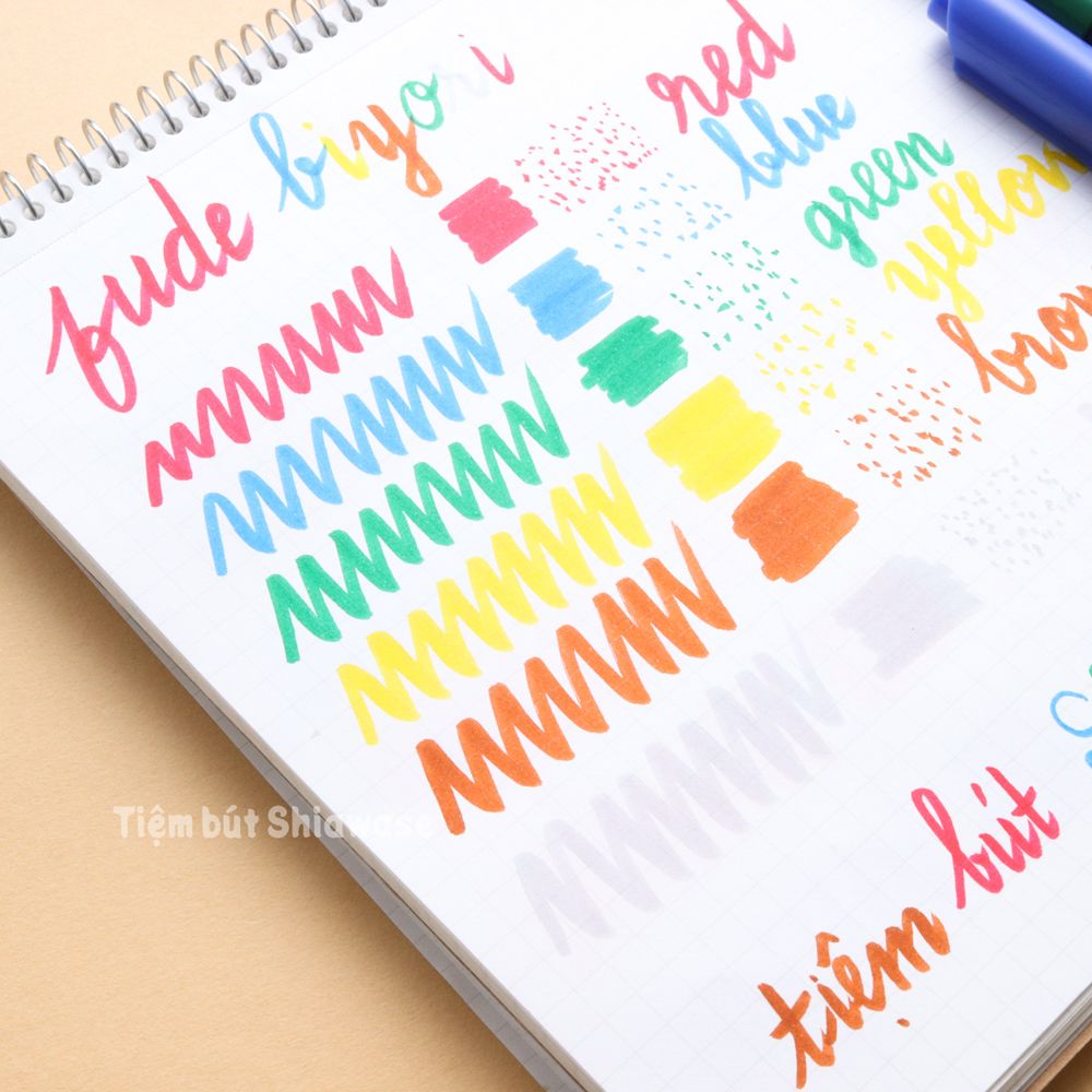 Bút Màu Calligraphy Kuretake Zig Fudebiyori Brush Pen - Set 6 Màu