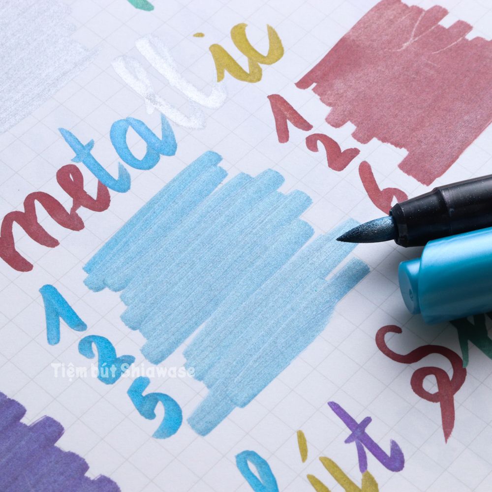 Bút Màu Calligraphy Nhũ Metallic Kuretake Zig Fudebiyori Metallic Brush Pen - 6 Màu