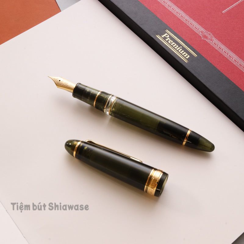 Bút Máy Sailor Wancher 1911 Profit Realo 21K - Transparent Champagne Dark Green