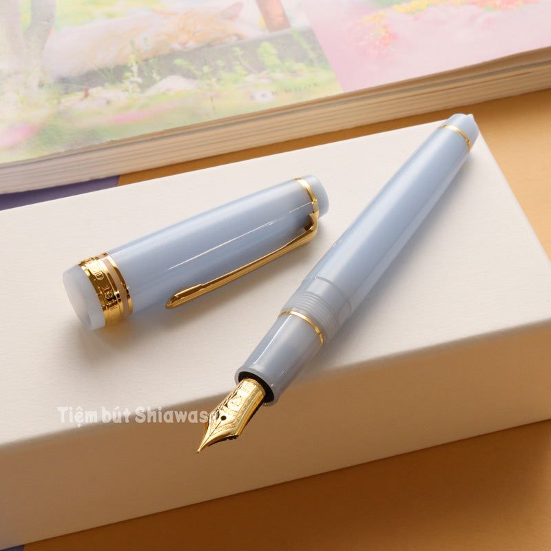Bút Máy Sailor Professional Gear Slim 14K Shikiori Otogibanashi - Crane Light Blue