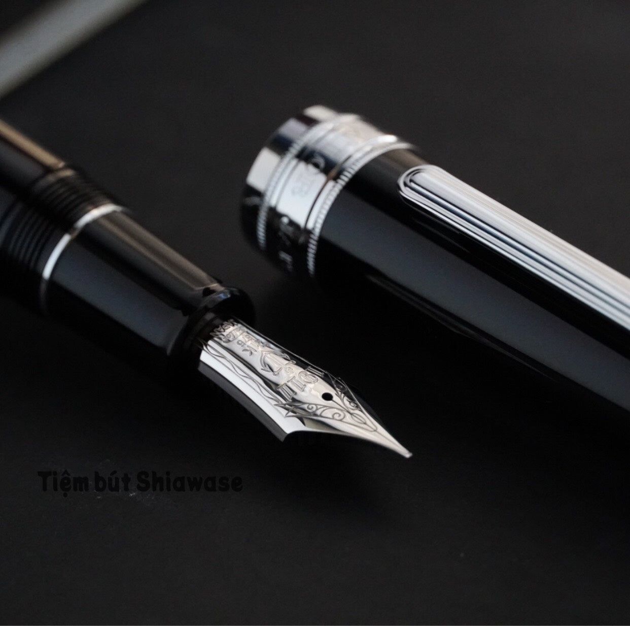 Bút Máy Sailor King of Pens Professional Gear Silver 21K - Black - Đen