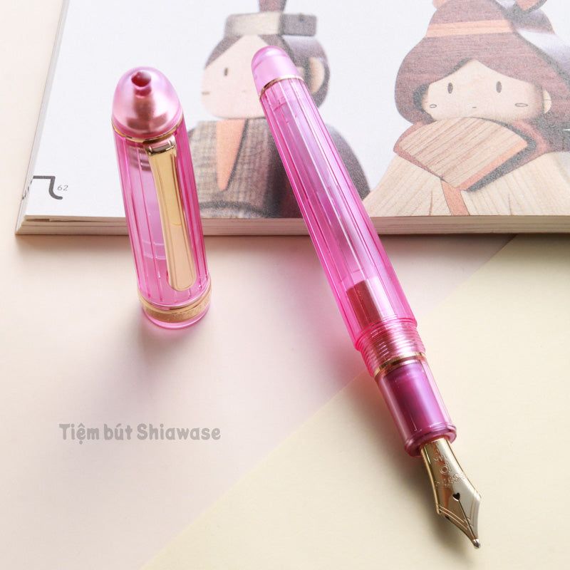 Bút Máy Platinum #3776 Century 14K Nice - Lilas - Hồng Trong Suốt