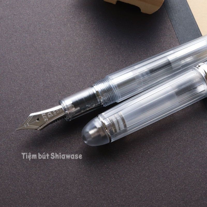 Bút Máy Platinum #3776 Century 14K Nice - Pur Rhodium - Bạch Kim Trong Suốt