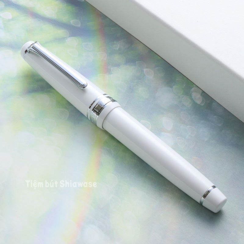 Bút Máy Sailor Professional Gear Slim 14K - White - Trắng (Bản Rhodium)