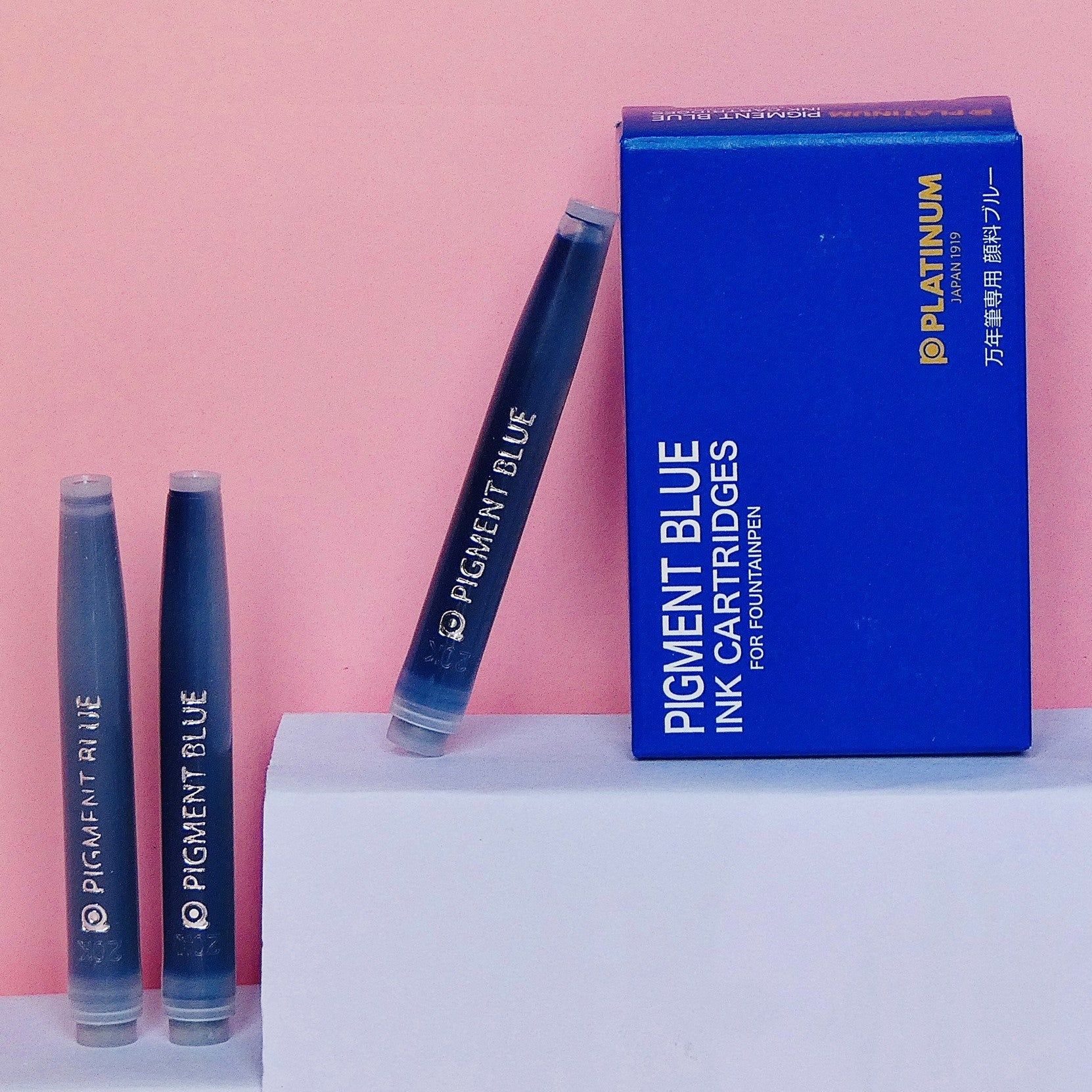 Hộp 10 Ống Mực Bút Máy Platinum Pigment Ink Cartridge - Blue