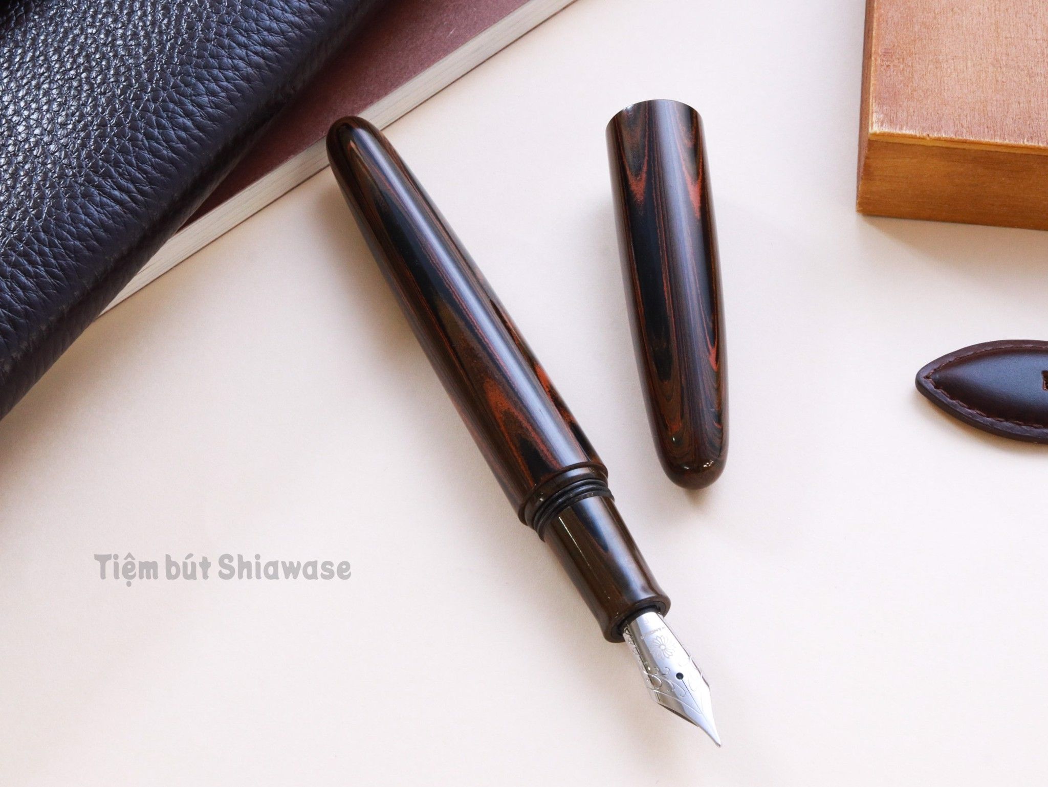 Bút Máy Wancher Dream Pen True Ebonite - Marble Brown - Nâu Cẩm Thạch