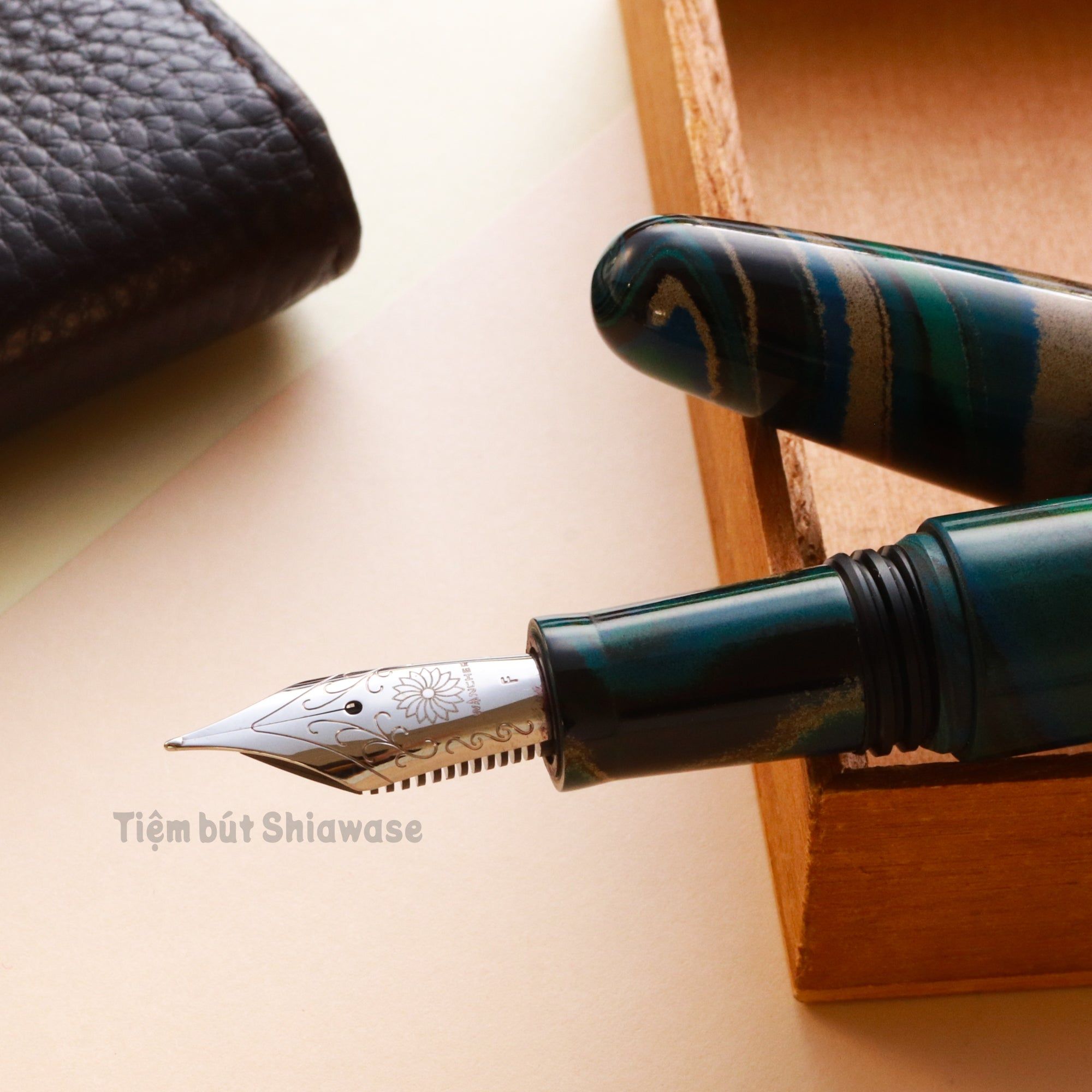 Bút Máy Wancher Dream Pen True Ebonite - Marble Green - Xanh Cẩm Thạch