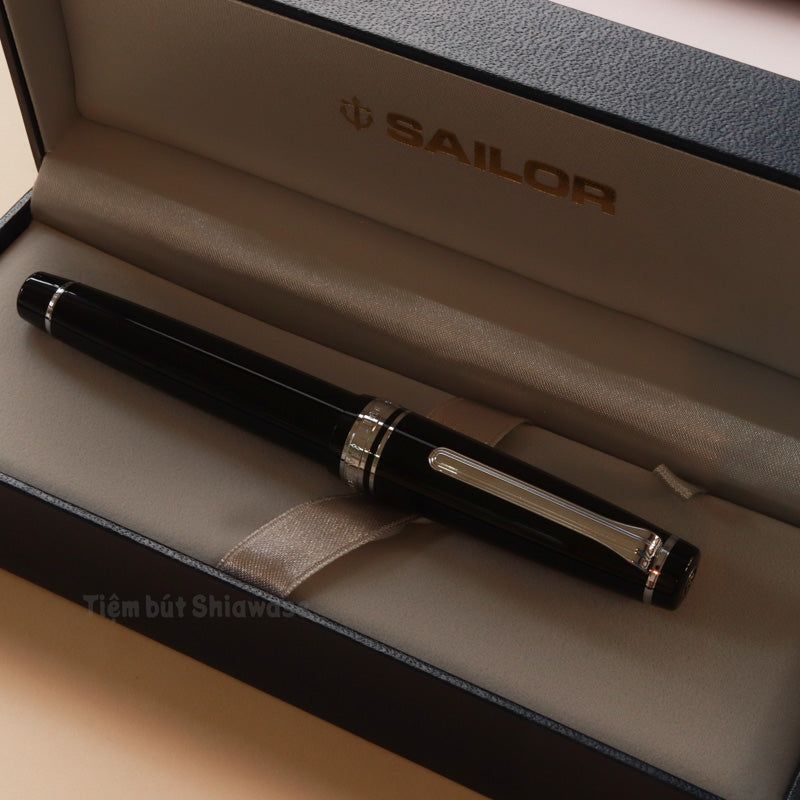 Bút Máy Sailor Professional Gear 21K - Black - Đen (Bản Rhodium)