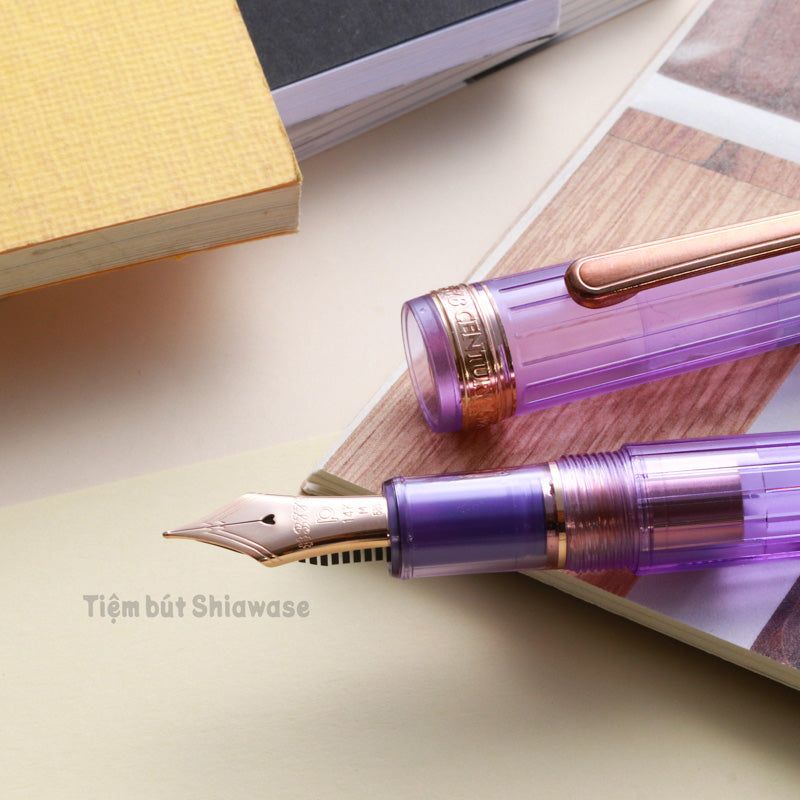 Bút Máy Platinum #3776 Century 14K Nice - Lavande - Tím Trong Suốt