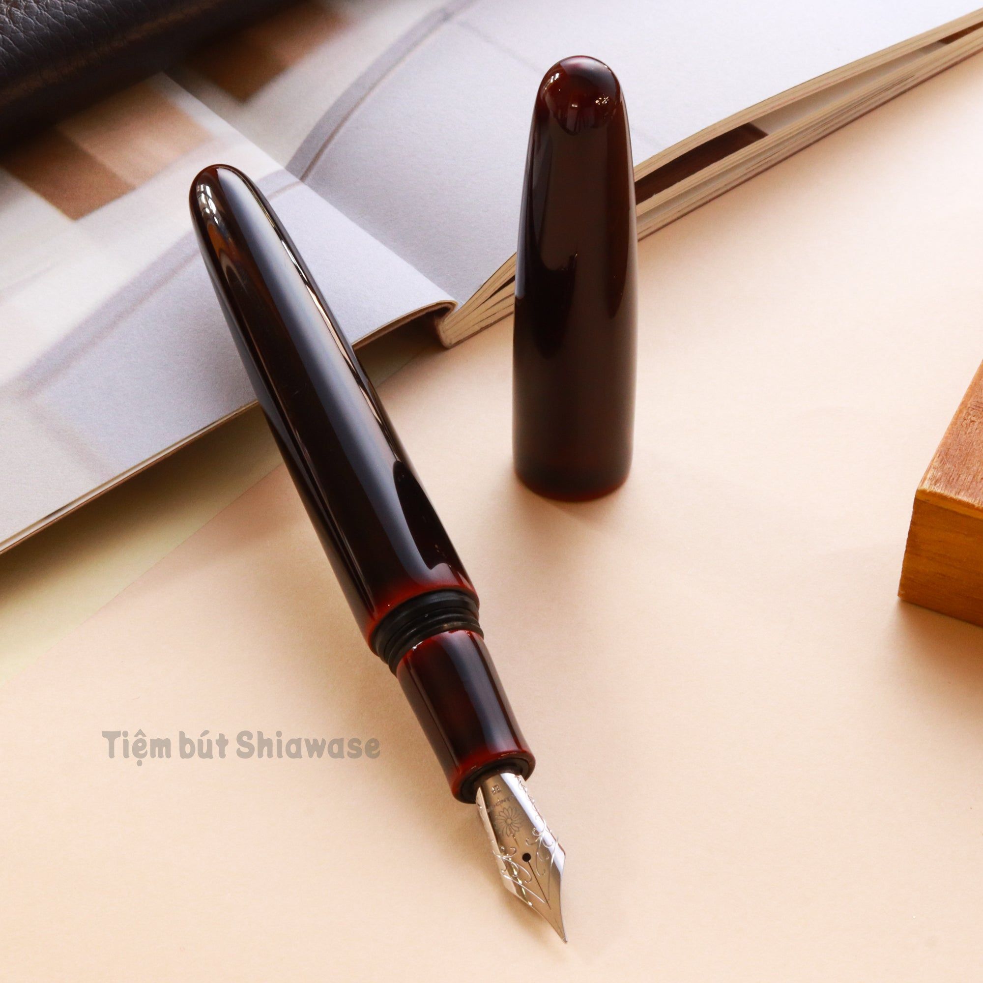 Bút Máy Wancher Dream Pen True Urushi Aka-tamenuri - Sơn Mài Wajima Nhật Bản