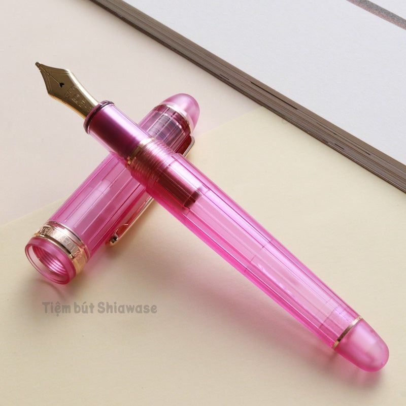 Bút Máy Platinum #3776 Century 14K Nice - Lilas - Hồng Trong Suốt