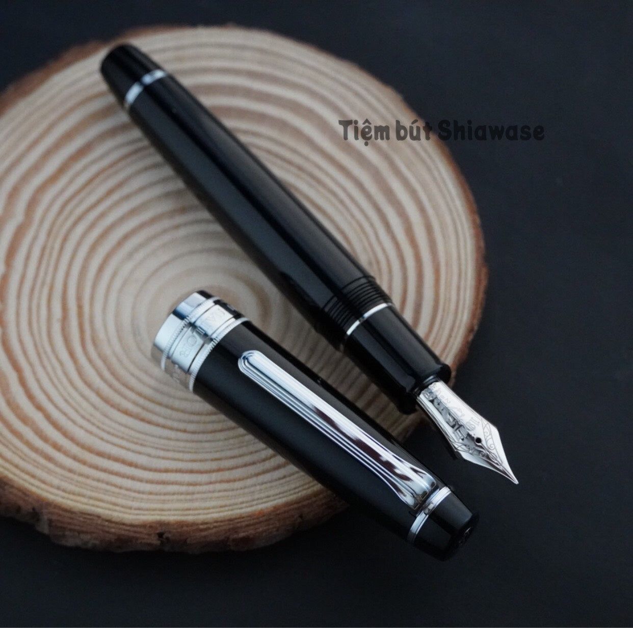 Bút Máy Sailor King of Pens Professional Gear Silver 21K - Black - Đen