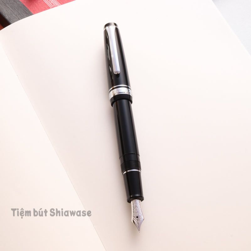 Bút Máy Sailor Professional Gear Slim 14K - Black - Đen (Bản Rhodium)