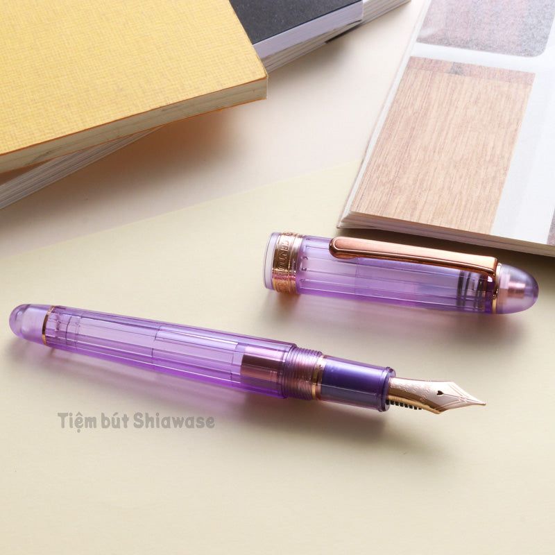 Bút Máy Platinum #3776 Century 14K Nice - Lavande - Tím Trong Suốt