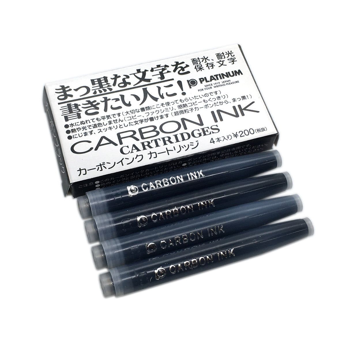 Hộp 4 Ống Mực Bút Máy Platinum Carbon Ink Cartridge - Black