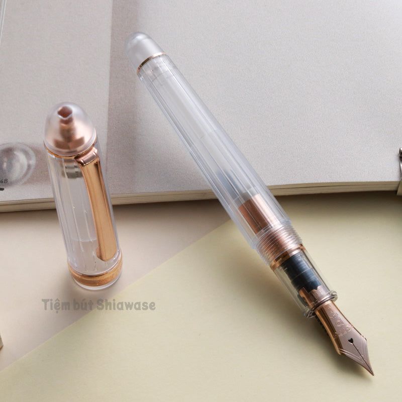 Bút Máy Platinum #3776 Century 14K Nice - Rosé - Rose Gold Trong Suốt