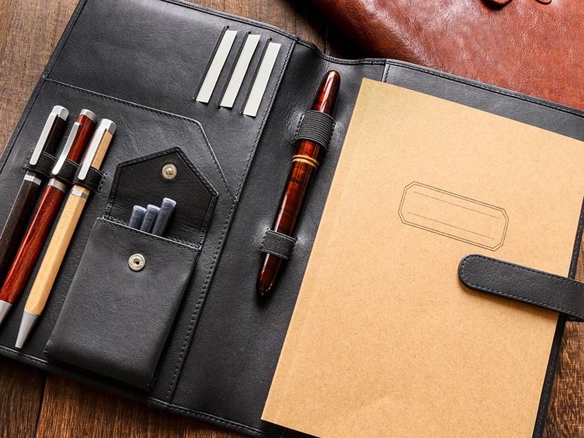 Bao Da Đựng Sổ & Bút Wancher Compact Leather Notebook Cover A5 - Black