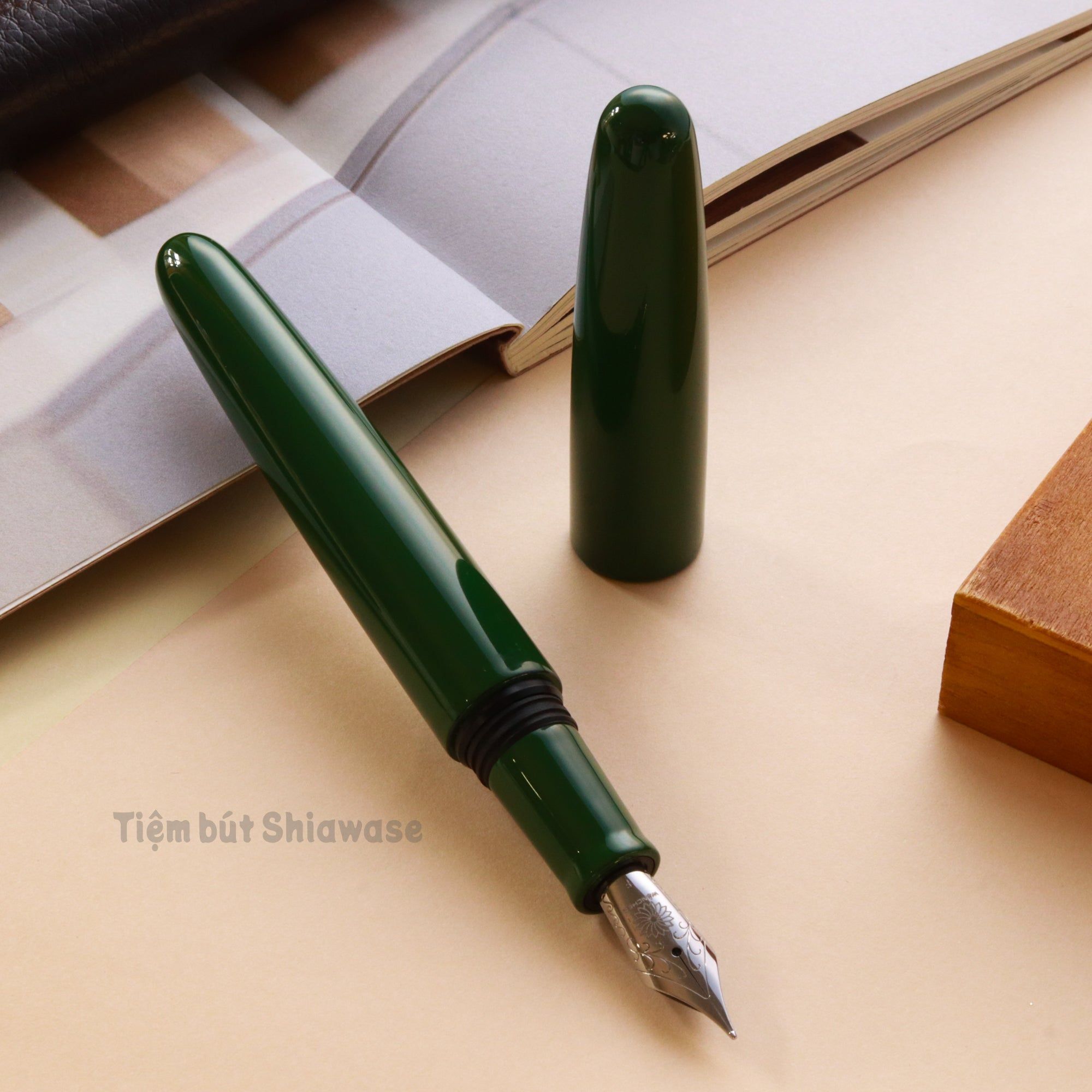 Bút Máy Wancher Dream Pen True Urushi Midori - Green - Sơn Mài Wajima Nhật Bản