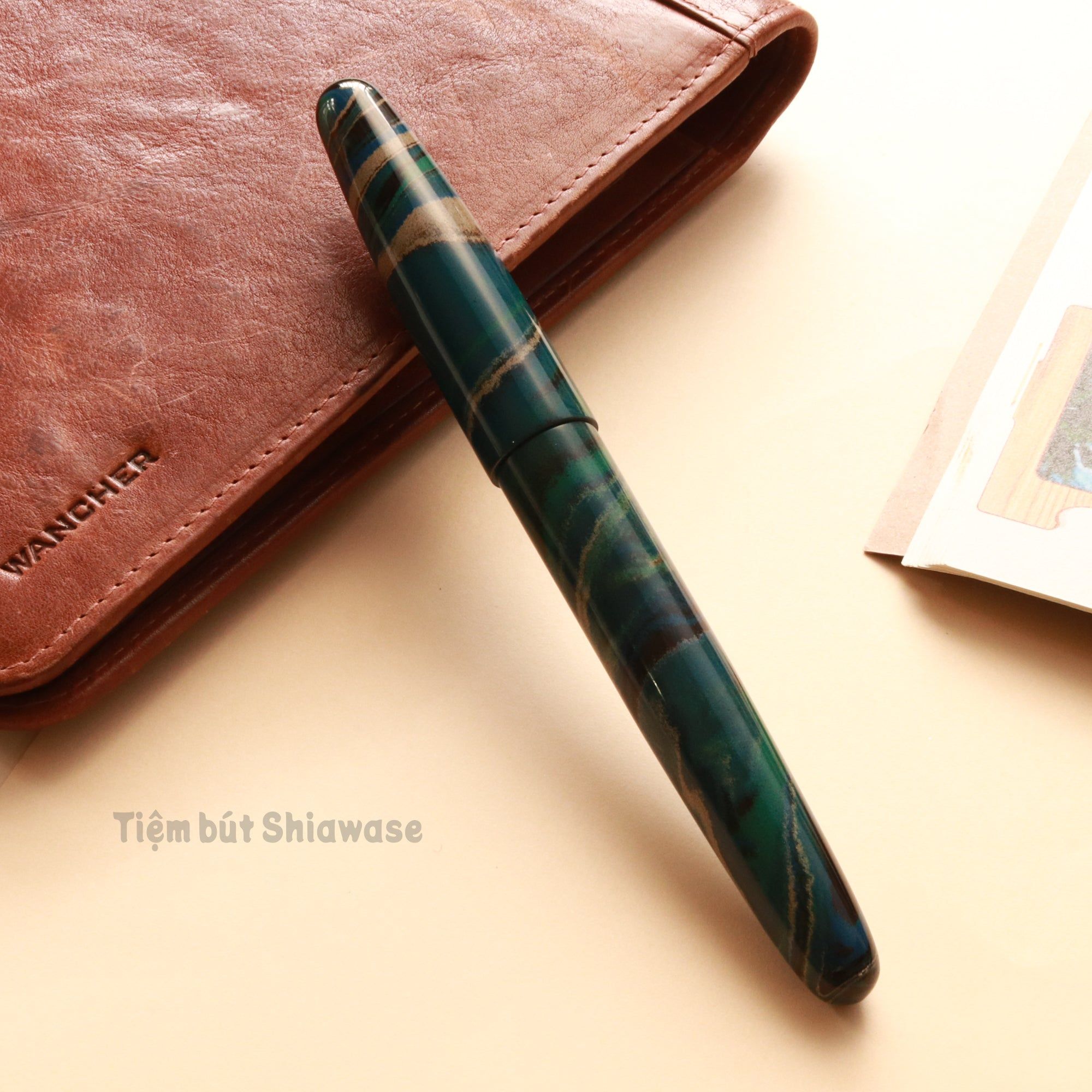 Bút Máy Wancher Dream Pen True Ebonite - Marble Green - Xanh Cẩm Thạch 