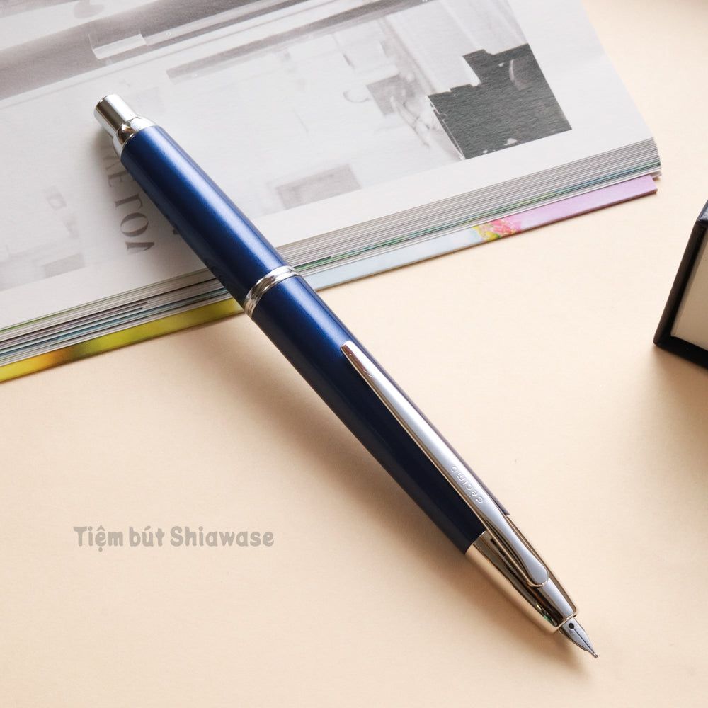Bút Máy Pilot Capless Vanishing Point Decimo - Dark Blue - Xanh Biển