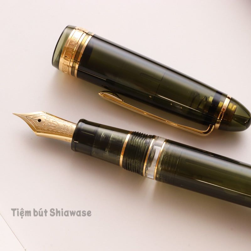 Bút Máy Sailor Wancher 1911 Profit Realo 21K - Transparent Champagne Dark Green