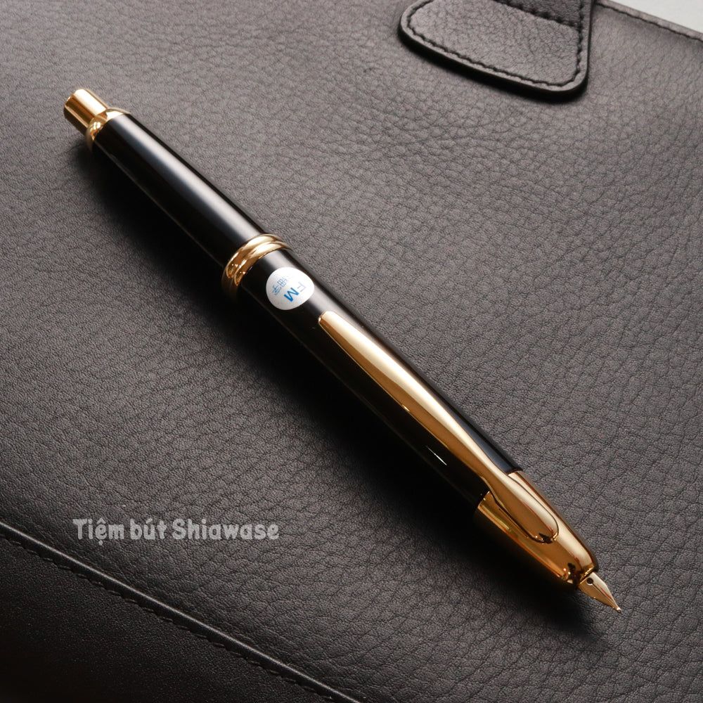 Bút Máy Pilot Capless Vanishing Point Gold Trims - Black - Đen