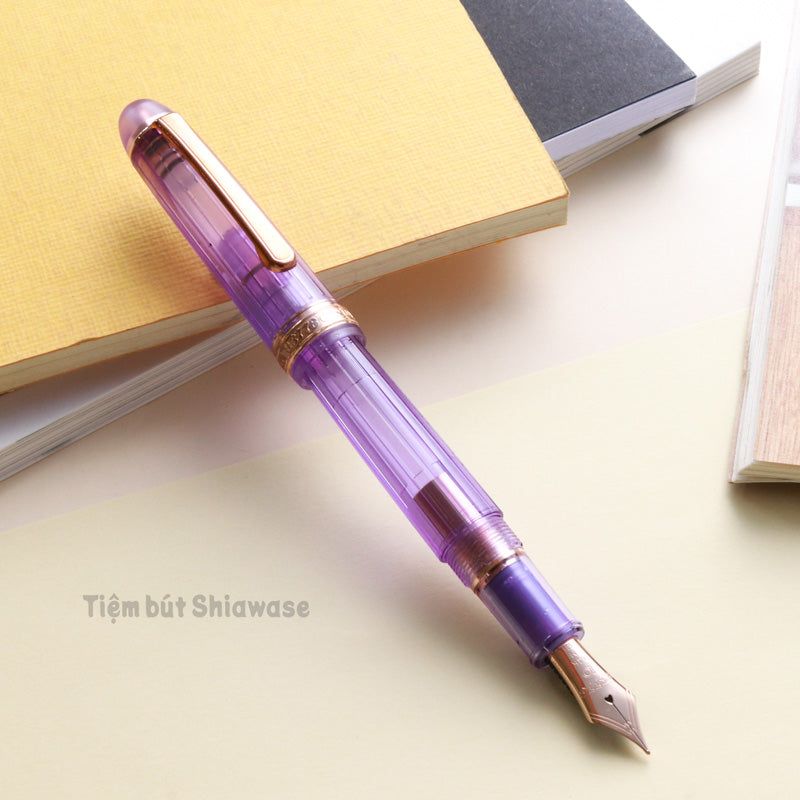 Bút Máy Platinum #3776 Century 14K Nice - Lavande - Tím Trong Suốt