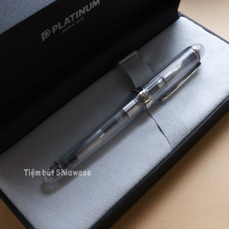 Bút Máy Platinum #3776 Century 14K Nice - Pur Rhodium - Bạch Kim Trong Suốt