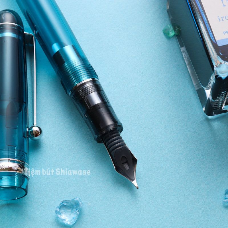 Bút Máy Pilot Custom 74 - Transparent Turquoise Green - Xanh Trong Suốt