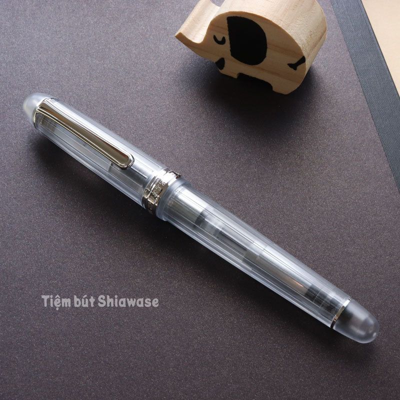 Bút Máy Platinum #3776 Century 14K Nice - Pur Rhodium - Bạch Kim Trong Suốt